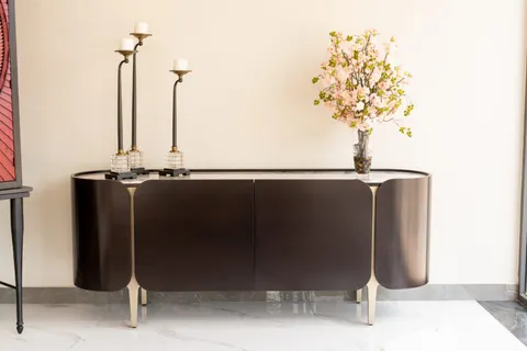Dark wood credenza