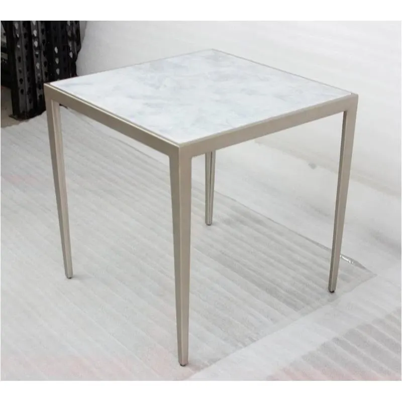 White Venetian Marble End Table