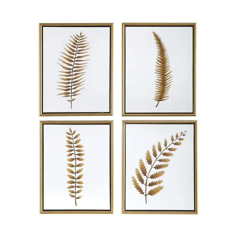 Forest Ferns Hand Painted Art Set Of 4