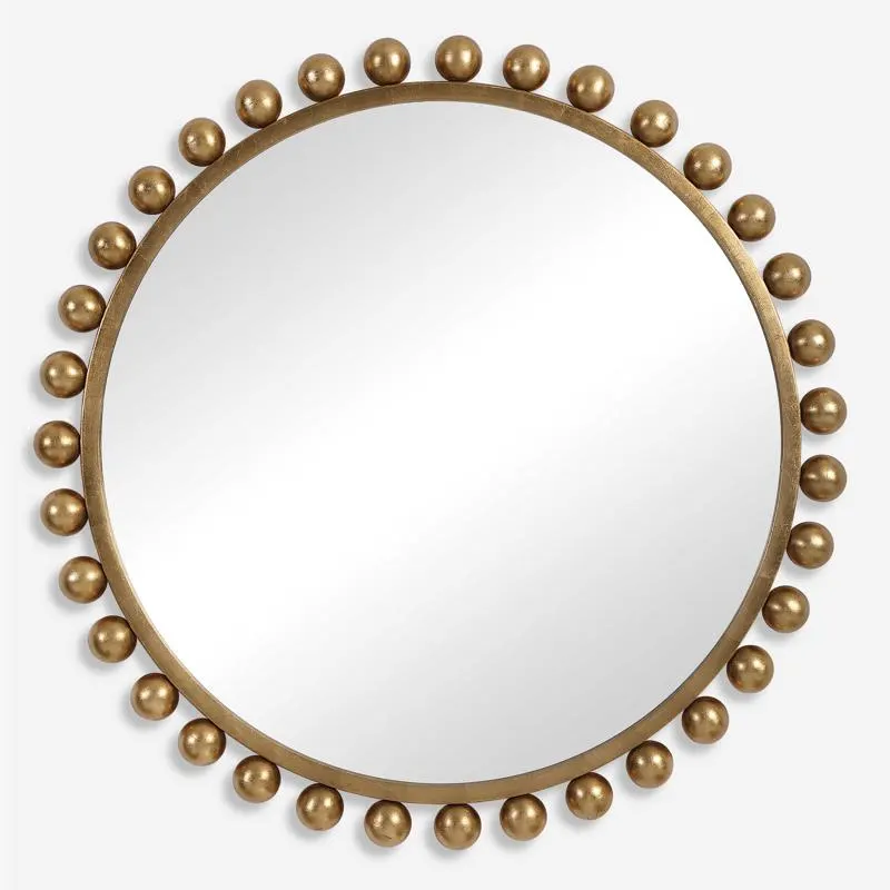 Cyra Round Mirror - Gold