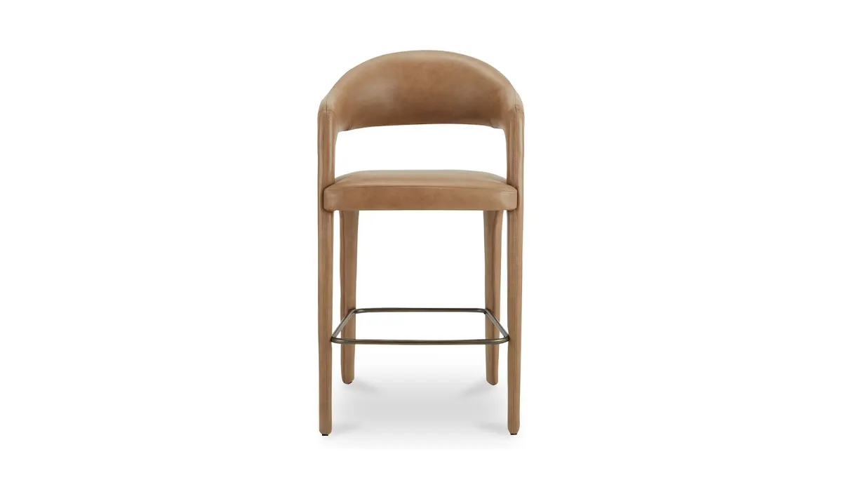 Marten Bar Stool - Brown Leather
