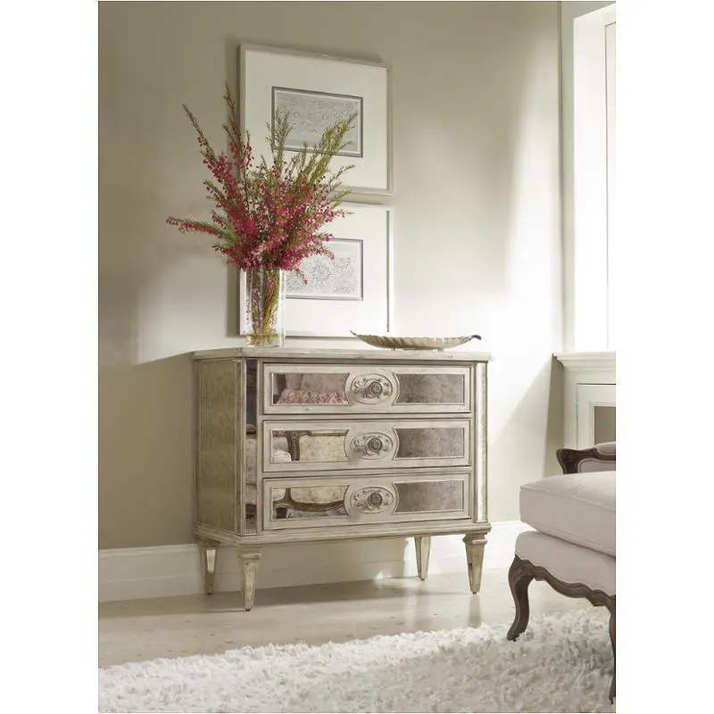 Three Drawer Antique Mirrored Chest