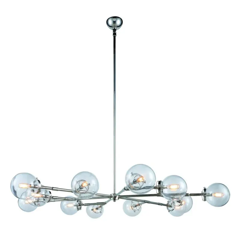 Leda 12 light Polished Nickel Chandelier