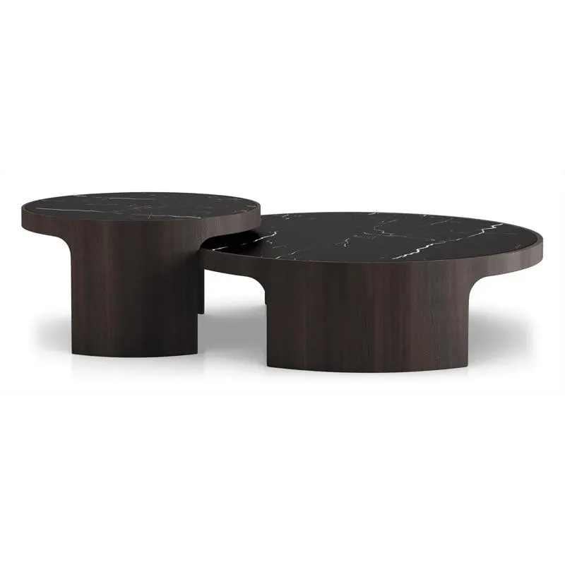 Oliver Nesting Coffe Black Marble Ceramic