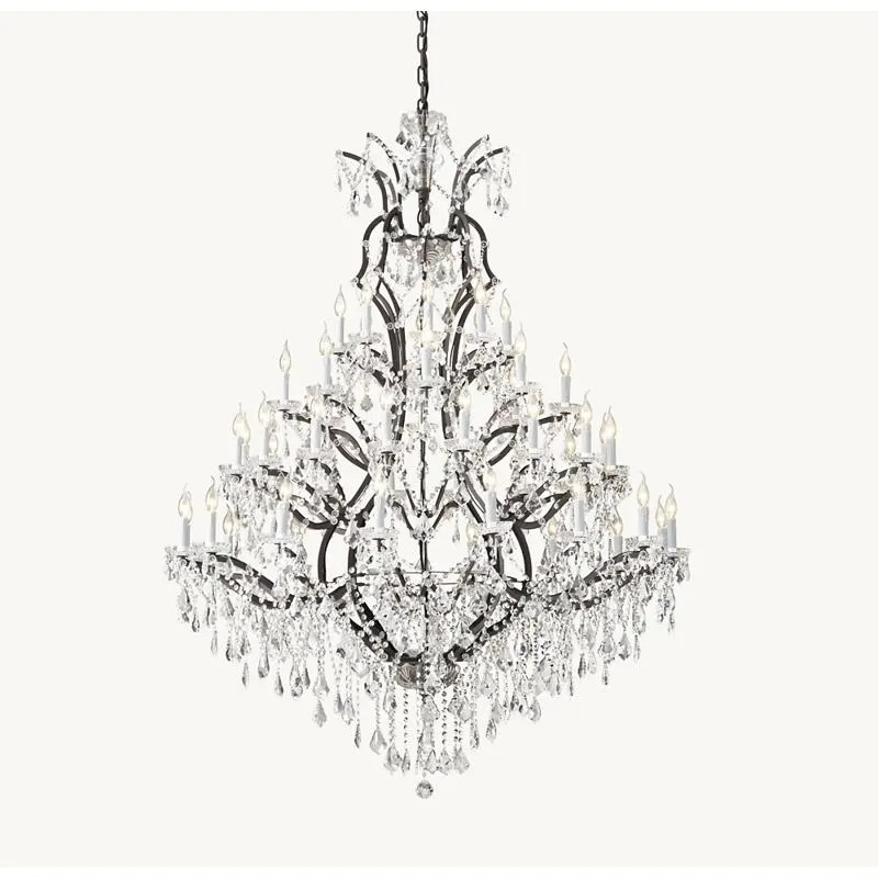9TH C. Rococo Crystal Round Chandelier