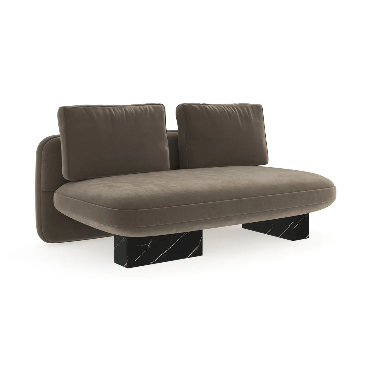 Overlap Armless Loveseat Dk Taupe
