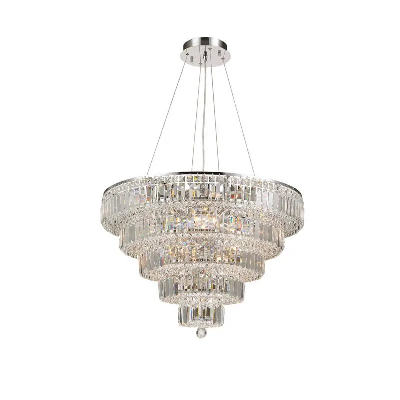Crystal 5-Tier Round Chandelier