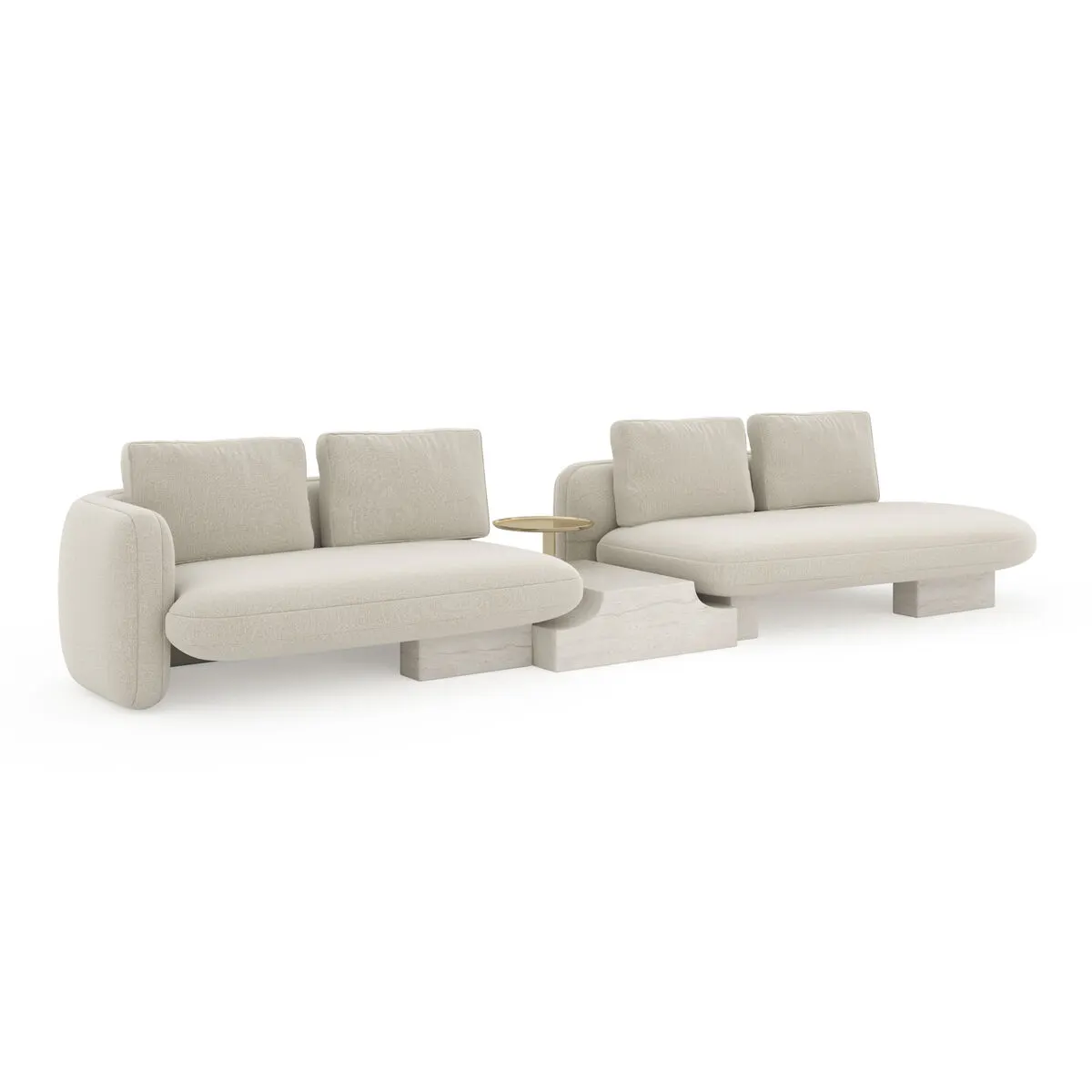 Overlap Right Bumper Sectional Ecru