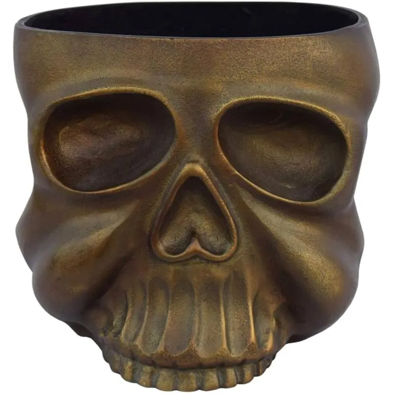 Metal Skull Planter