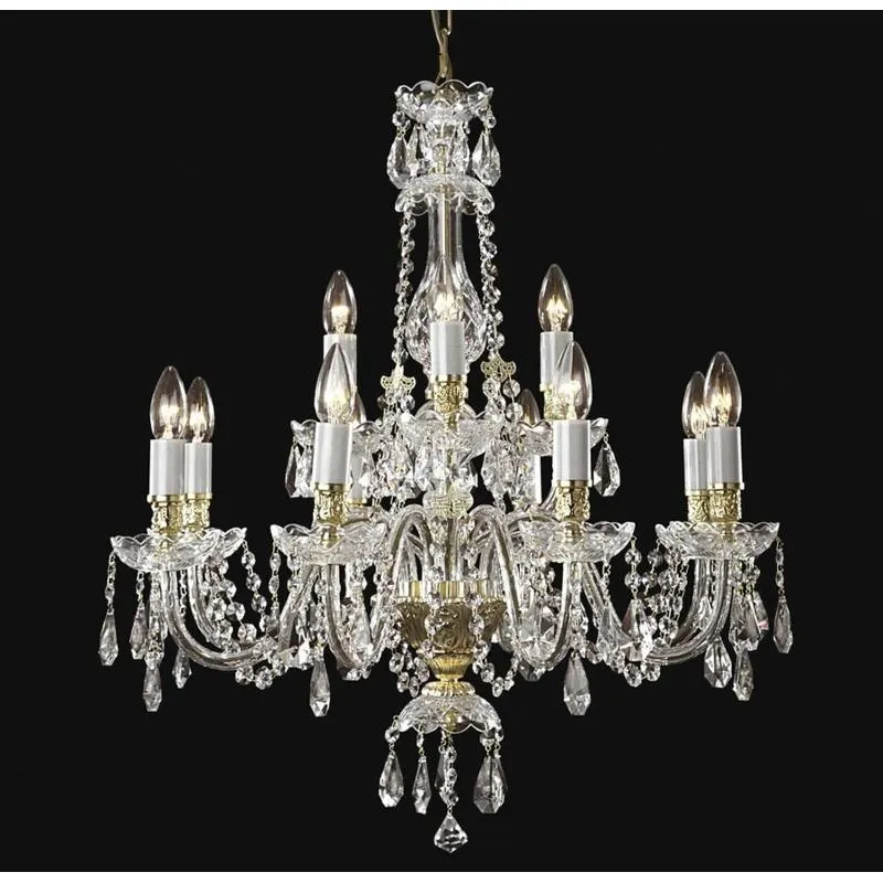 Two-Tier Crystal Chandelier