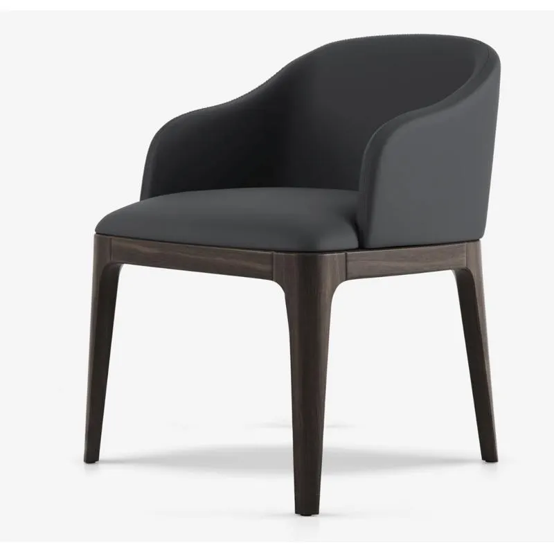 Wooster Graphite Eco Leather Arm Dinning Chair