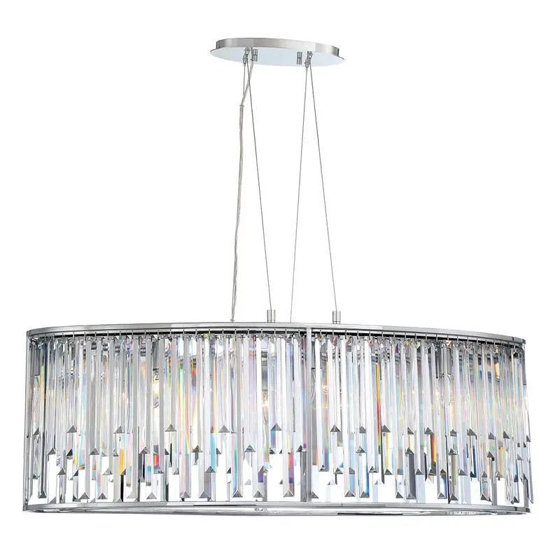 Genova Sleek Crystal 8-Light Oval Chandelier