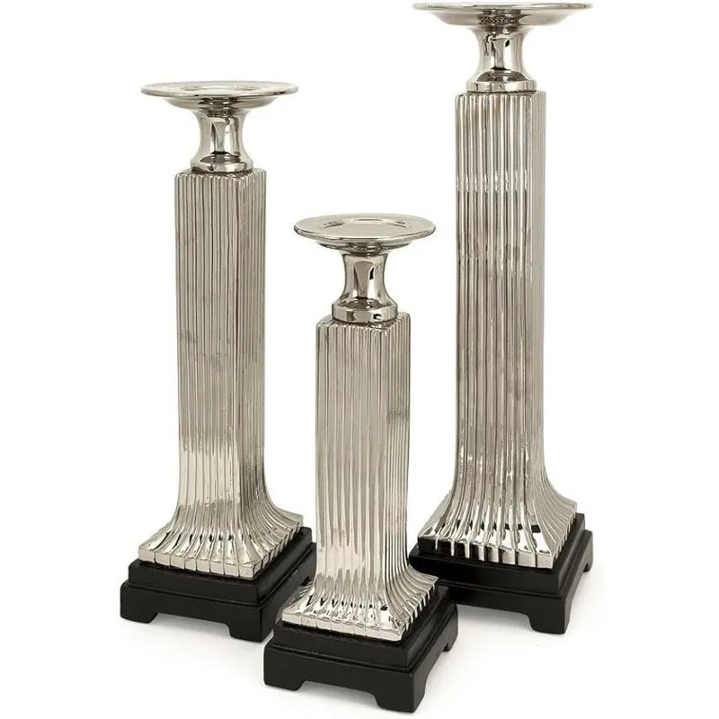 Ribaldo Chrome Candleholders S/3