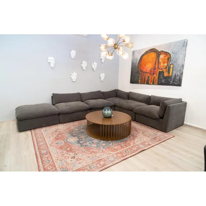 KUKA Fabric Sectional Sofa - Gris Obscuro